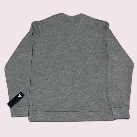 adidas Golf CVC Fleece Crew Neck Men Pullover Sweatshirt, Gray/White, Size M - Picture 2 of 5